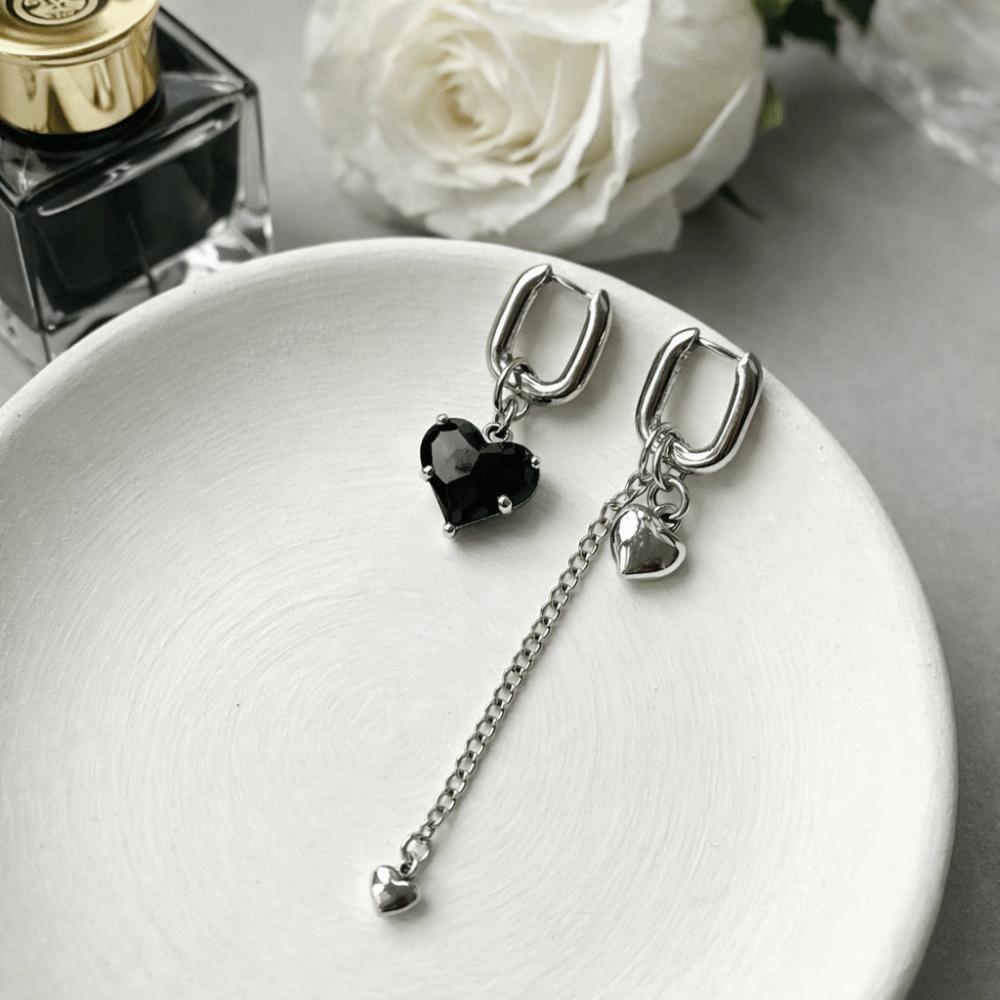 Y2K Zircon Hoop Earrings Tassel Design Long Pendant Earrings Aesthetic Asymmetric earrings Women