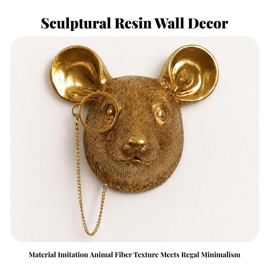 Resin Head Wall Decor Compact for Living Room, Hallway