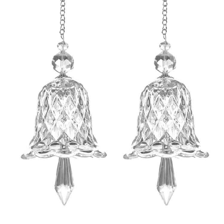 

2Pcs Colorful Glass Window Hanging Crystal Bells Windchimes Suncatchers Home Window Decors Aesthetic Hanging Ornaments