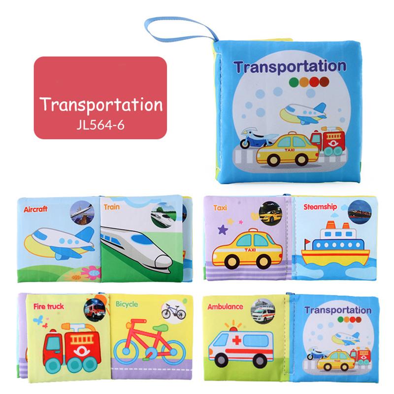 Children Enlightenment Early Educational Toys Kids Cloth Books English Animal Car Fruit Cognitive Book for Toddlers 12-72 Month