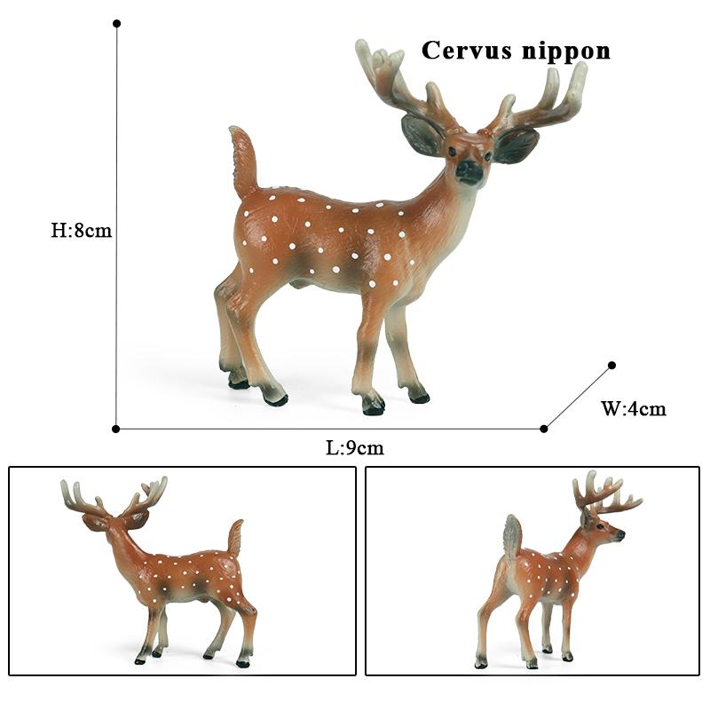 Oenux Forest Deer Animals Simulation Wild White-Tailed Elk Action Figures Moose Figurines Model Decoration Toy Kids Xmas Gift