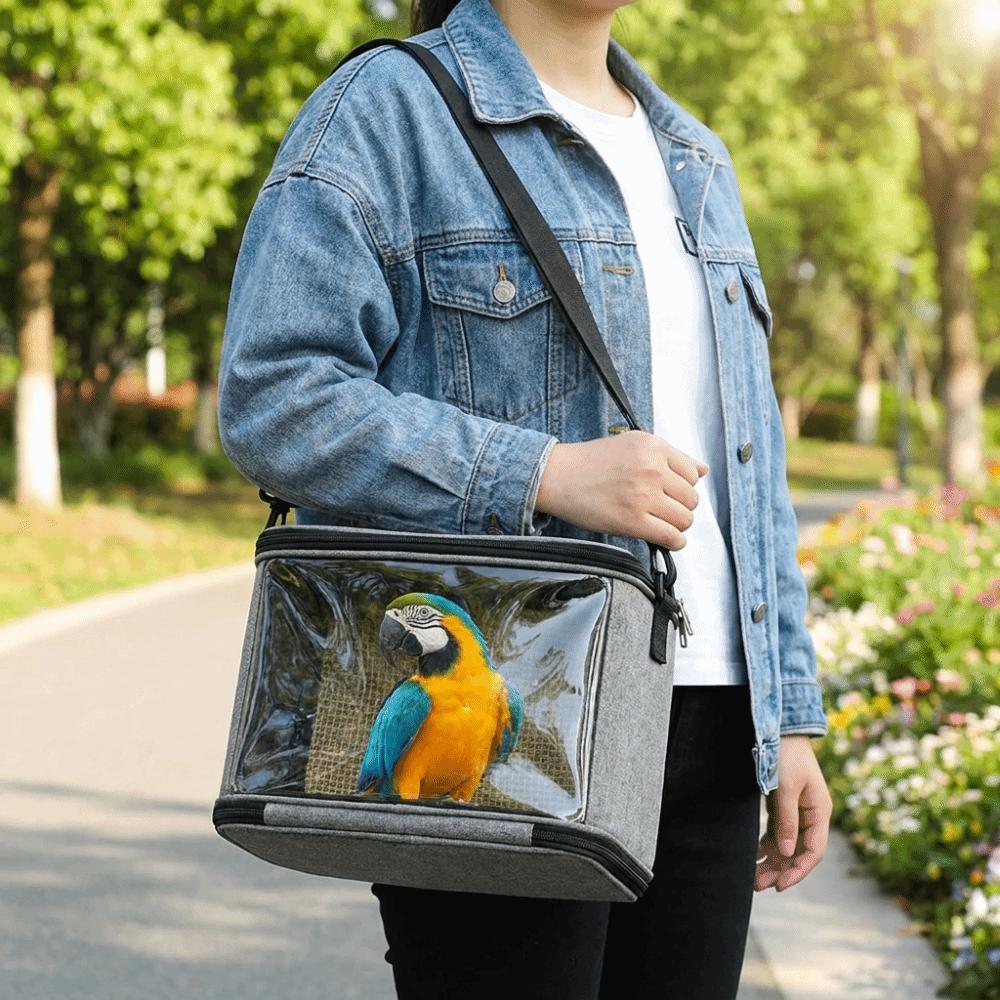 Clear Window Hamster Carrying Bag Portable Travel Bird Cage Parrot Out Bag Pet Show
