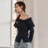 Oder Mix Asymmetrical Off-Cardigan - Navy