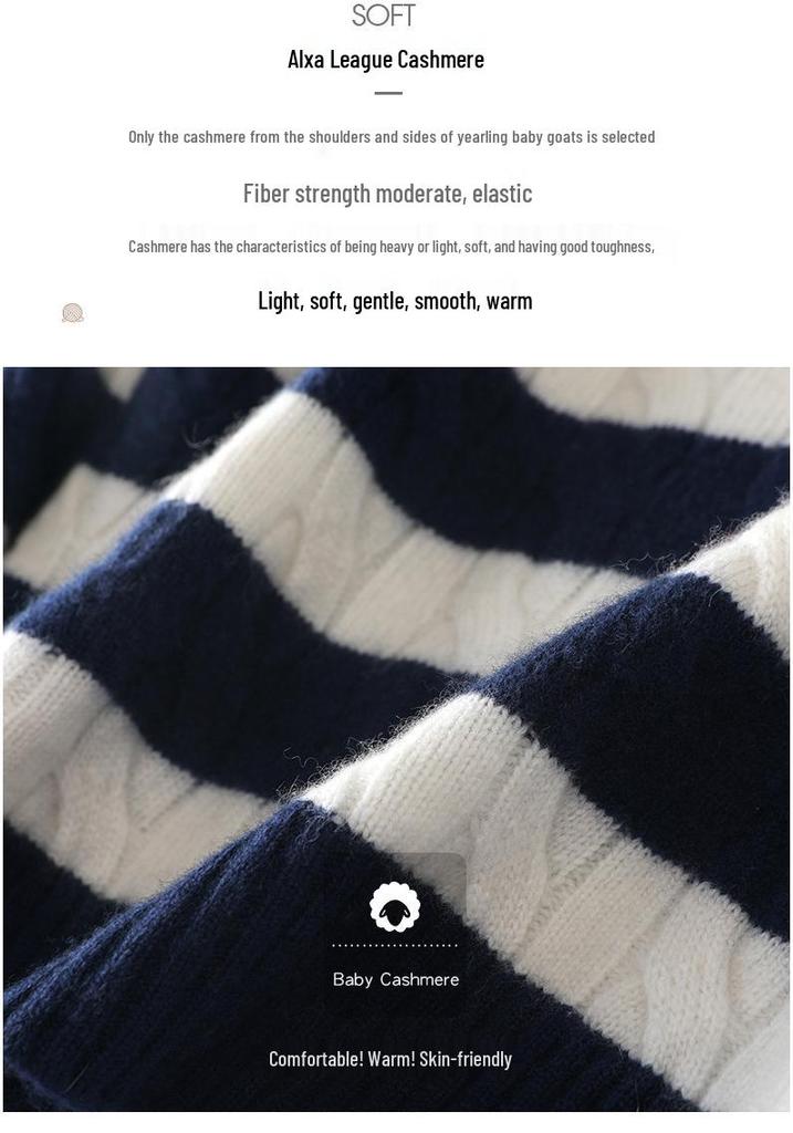 Women's Thickened Cashmere Color Block Striped Zipper Sweater - Retro Loose Lapel Short Knit Top for Autumn/Winter