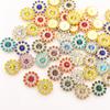 14mm Runde Pflaumenblüte Glas Dreischichtige Blume Strassstein Aufnäher, Bekleidungszubehör, DIY Bekleidung Haarschmuck Strassstein Glas Knopf