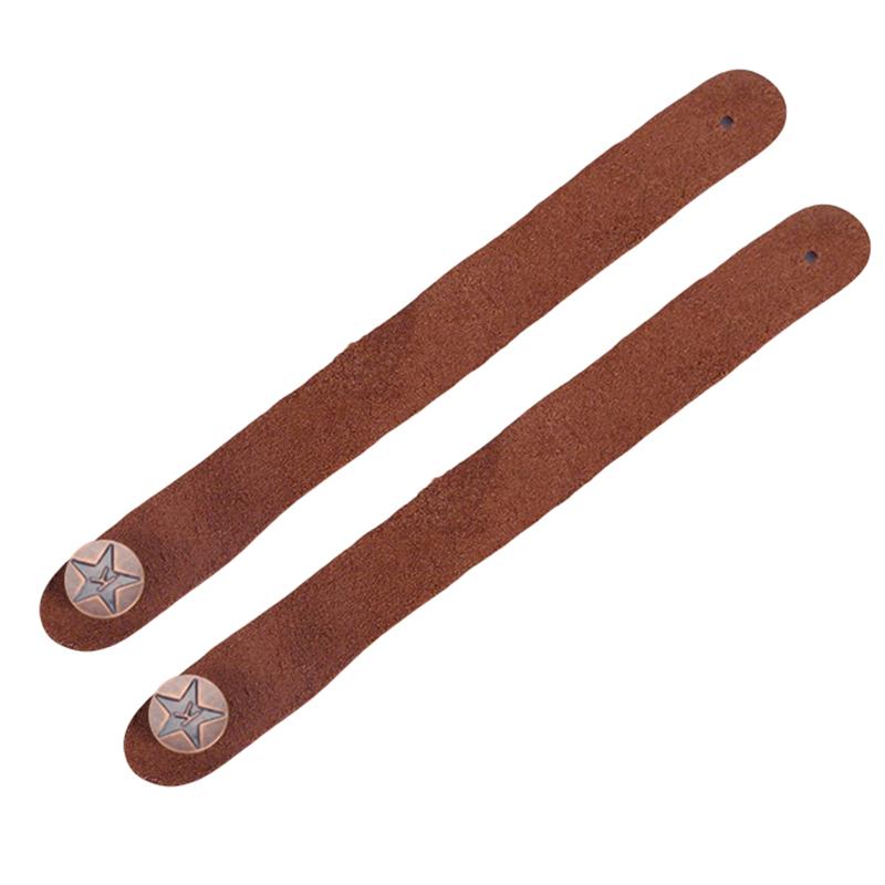 2 Stück/Packung Gitarrenkopfplatten-Gurtband-Krawatte Braun Schwarz Verfügbar Einfache Anwendung Gitarren Ukulelen Bass Halsgurt PU-Leder Sichere Verriegelung ZYF