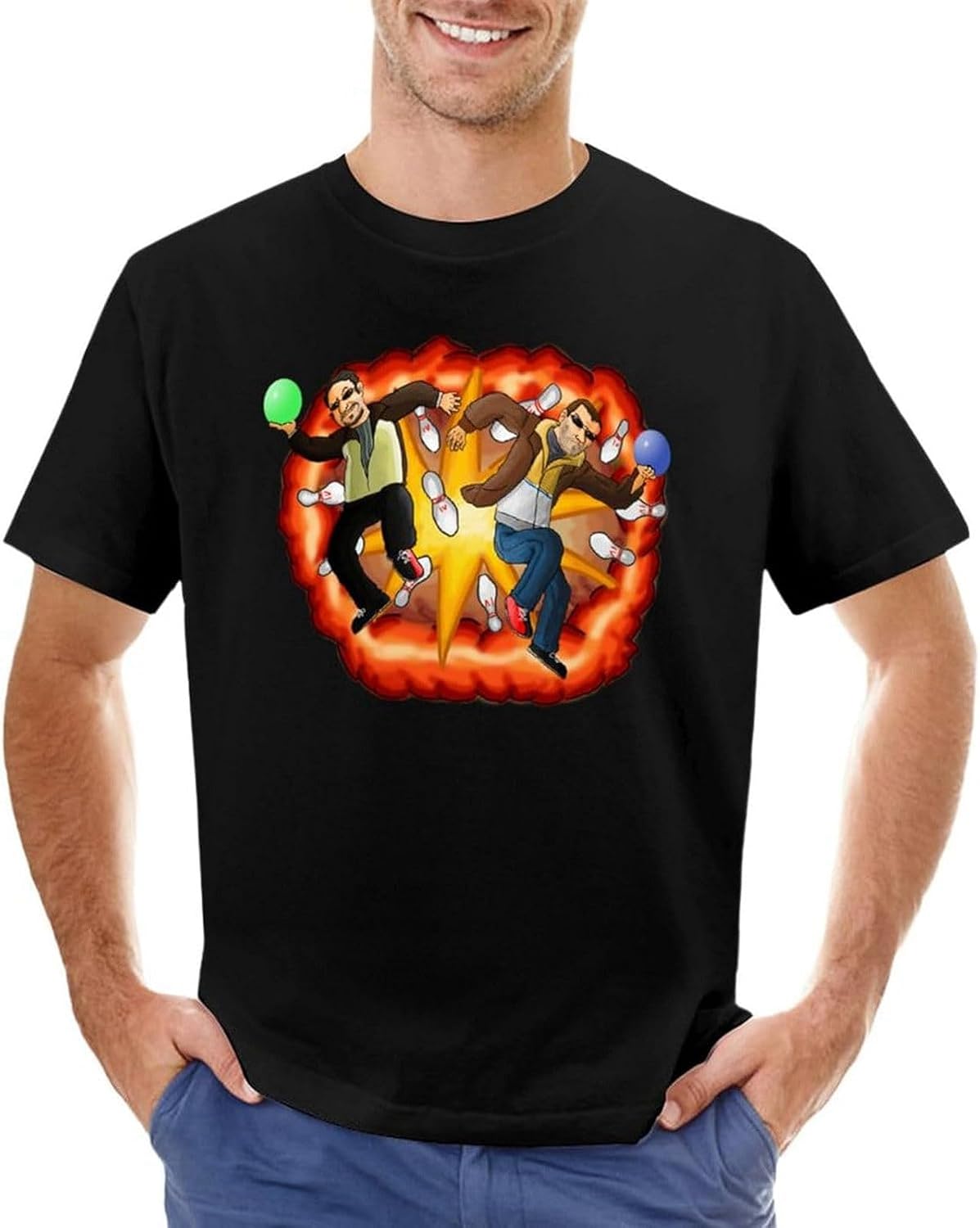 Epic Bowling Men T Shirt Men T Shirt t Shirt Man Kawaii Clothes Mens t Shirt L чёрный