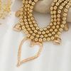 Women Necklace Multi-layered Big Hollow Heart Pendant Vintage Exaggerated Style Adjustable Length Polished Alloy Club Party