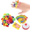 Kids Montessori Toy Early Educational Fingers Ring Game Elastic Bands Color Cognition Think Training Battle Table Game with Card