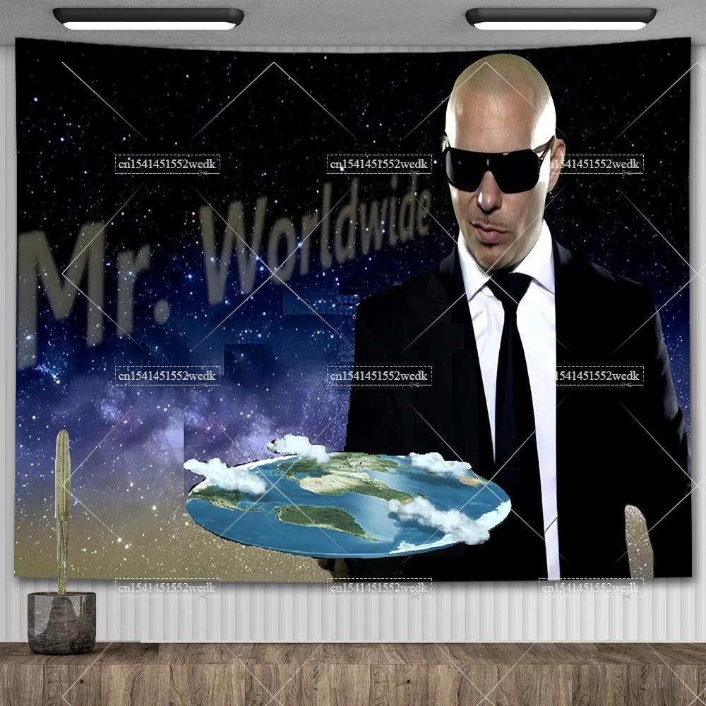 Mr Worldwide Dice To Live Laugh Love Telo da Parete MR 305 Pitbull Meme Telo da Parete Grande Tessuto Appeso a Parete Teli Tappetini Yoga