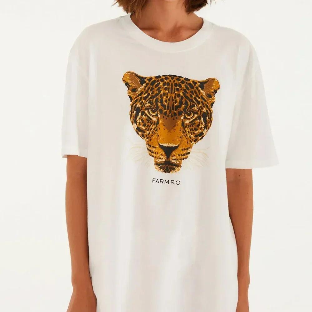 Brasile FARMRIO Estate Nuovo Pattern Personalizzato Logo Stampato Manica Corta T-shirt Uomo Donna Uguale Casual T-shirt