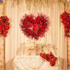 Heart Shaped Wreath Valentine's Day Decoration Artificial Rose Flowers Garland for Indoor Outdoor Mantel Table Anniversary