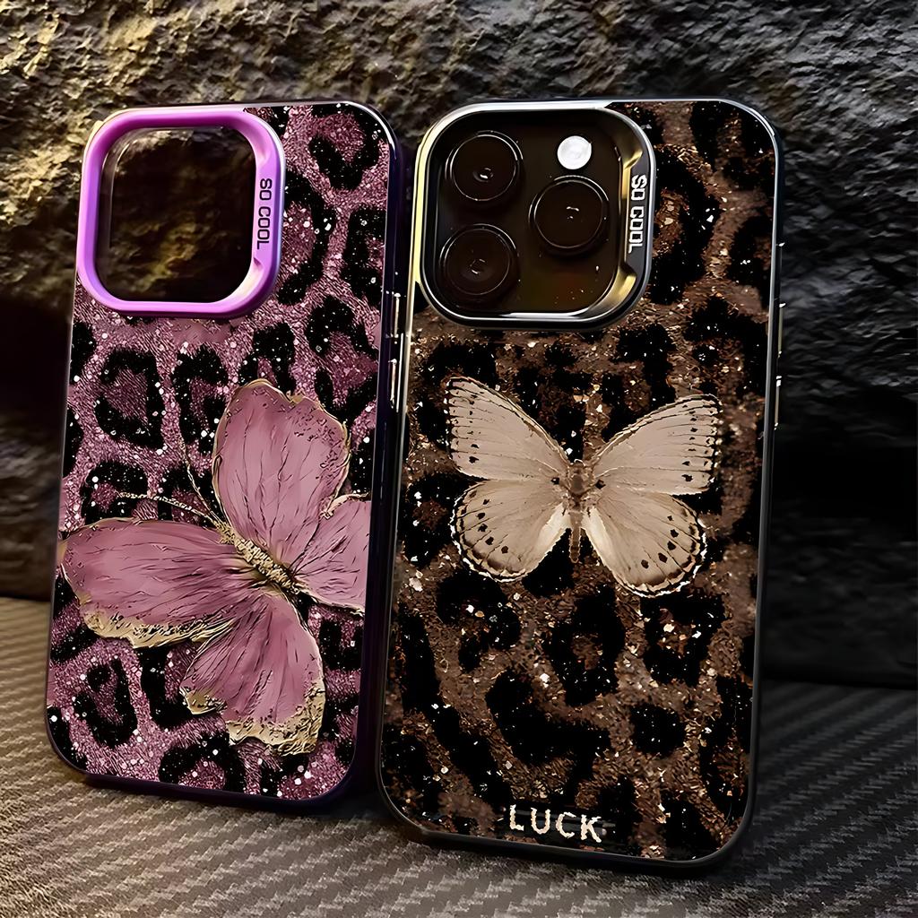 Butterfly Leopard Phone Case for Xiaomi Redmi Note 7 8 9 9S 10 11 12 13 14 15 Pro Plus 4G 5G Anti Fall Matte Back Cover