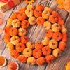 Decorative Fall Pumpkins Velvet Pumpkin Wreath Door Hanger, Thanksgiving Garland, Rustic Autumn Table Centerpiece Harvest Decor for Entryway