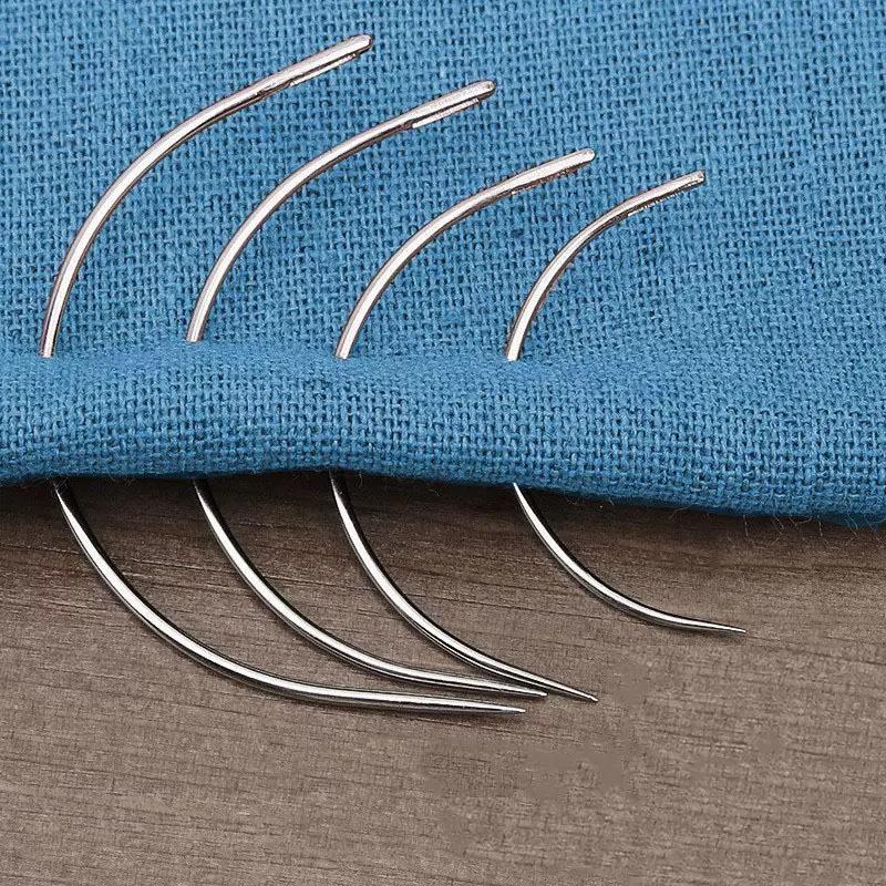 Curved C-Shaped Large-Hole Handmade Leather Needle for DIY Sewing and Upholstery