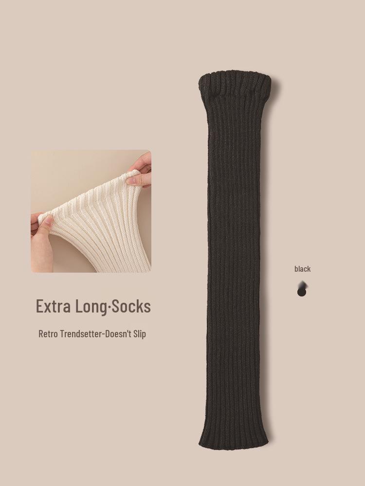 2025 A/W Women's Thick Knitted White Leg Warmers for Autumn/Spring - Hot Girl Style Calf Snow Boots Accessory.