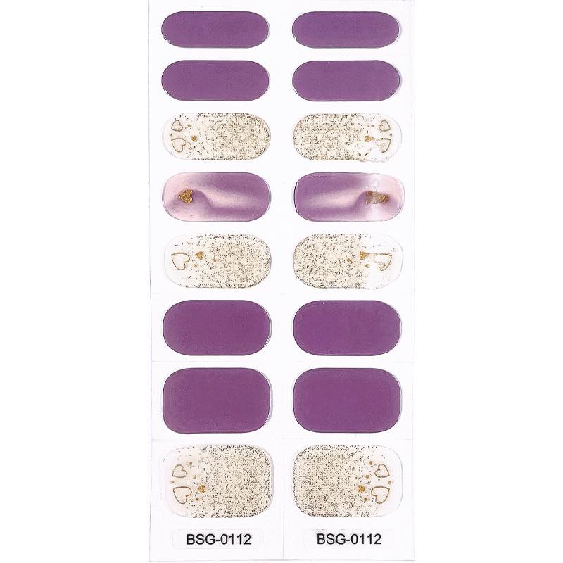 Gel Nail Sticker New Gold Color Semi-baked Nail Sticker Decoration