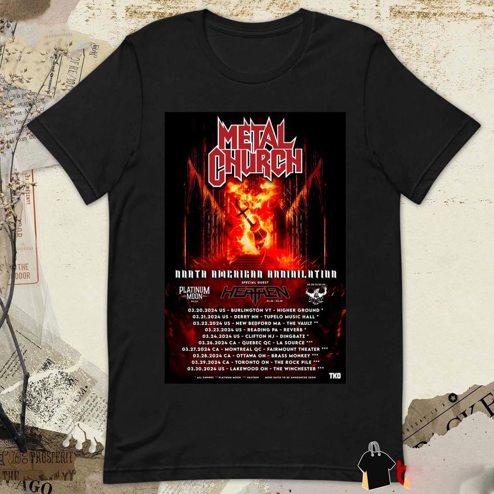 Band Metal Church North American Tour  T shirt size S-5XL AD165 Unisex T-Shirt S