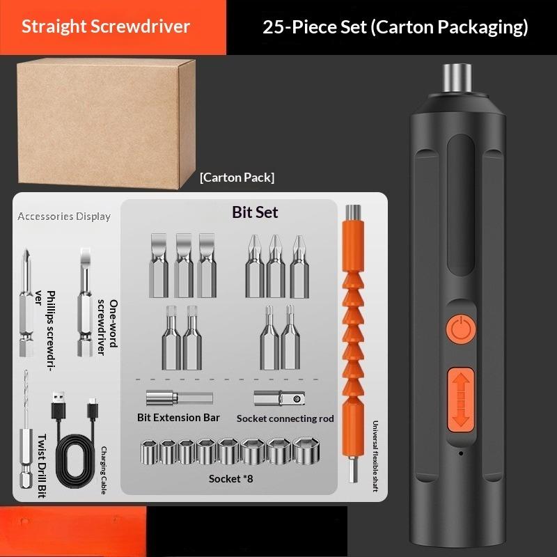 Electric Screwdriver Rechargeable Small Household Screwdriver Batch Tool Mini Pistol Drill Electric Screwdriver Electric Batch Hand Drill