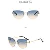 Women's sunglasses, men's and women's fashion polygonal frameless sunglasses