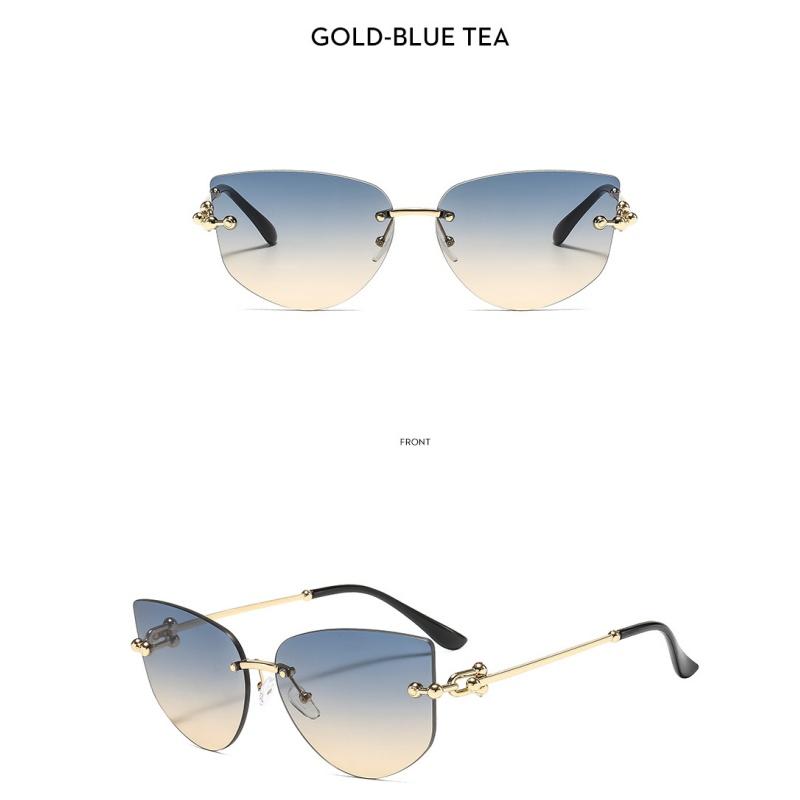 Women's sunglasses, men's and women's fashion polygonal frameless sunglasses