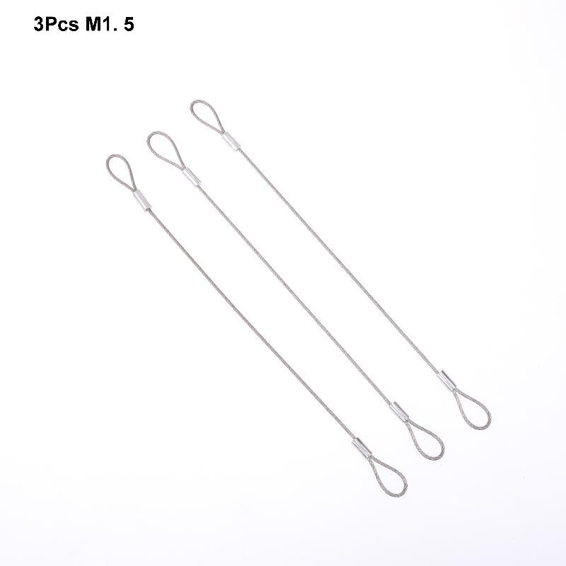 3PCS Safe 20cm Safety Security Cable Wire Stainless Steel Sliver Stage Lights Rope Double Loop Daily