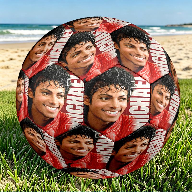 Michael Jackson Print Size 5 Soccer Ball, PU Wear Resistant Football for Match Training and Daily Practice, Birthday Gift for Soccer Fans
