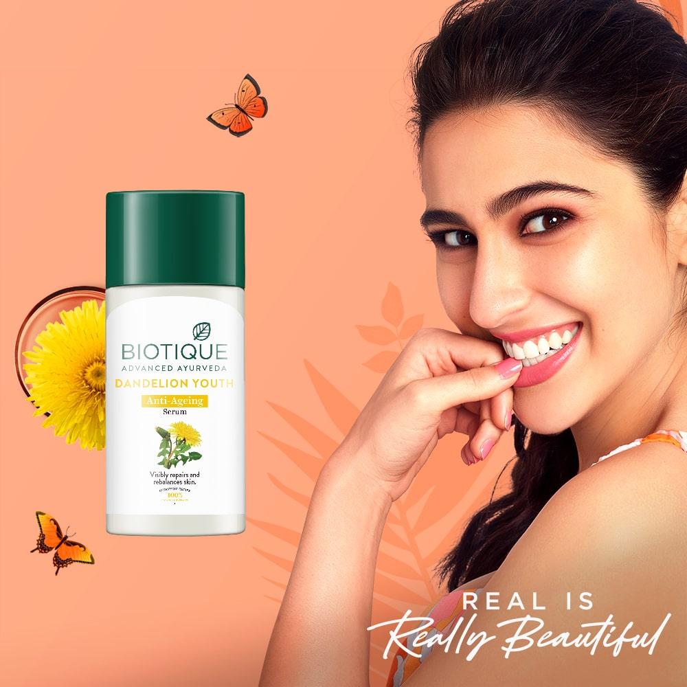 Biotique Dandelion Youth Anti-Aging Serum 40ml | 100% Natural Botanical Extracts | Reduce Wrinkles & Fine Lines | Vegan