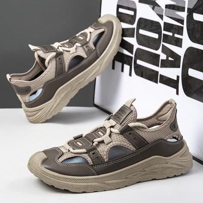 Summer New Mesh Hole Beach Shoes Men's Casual Outer Wear Hollow Breathable Casual Outdoor Sports Sandals