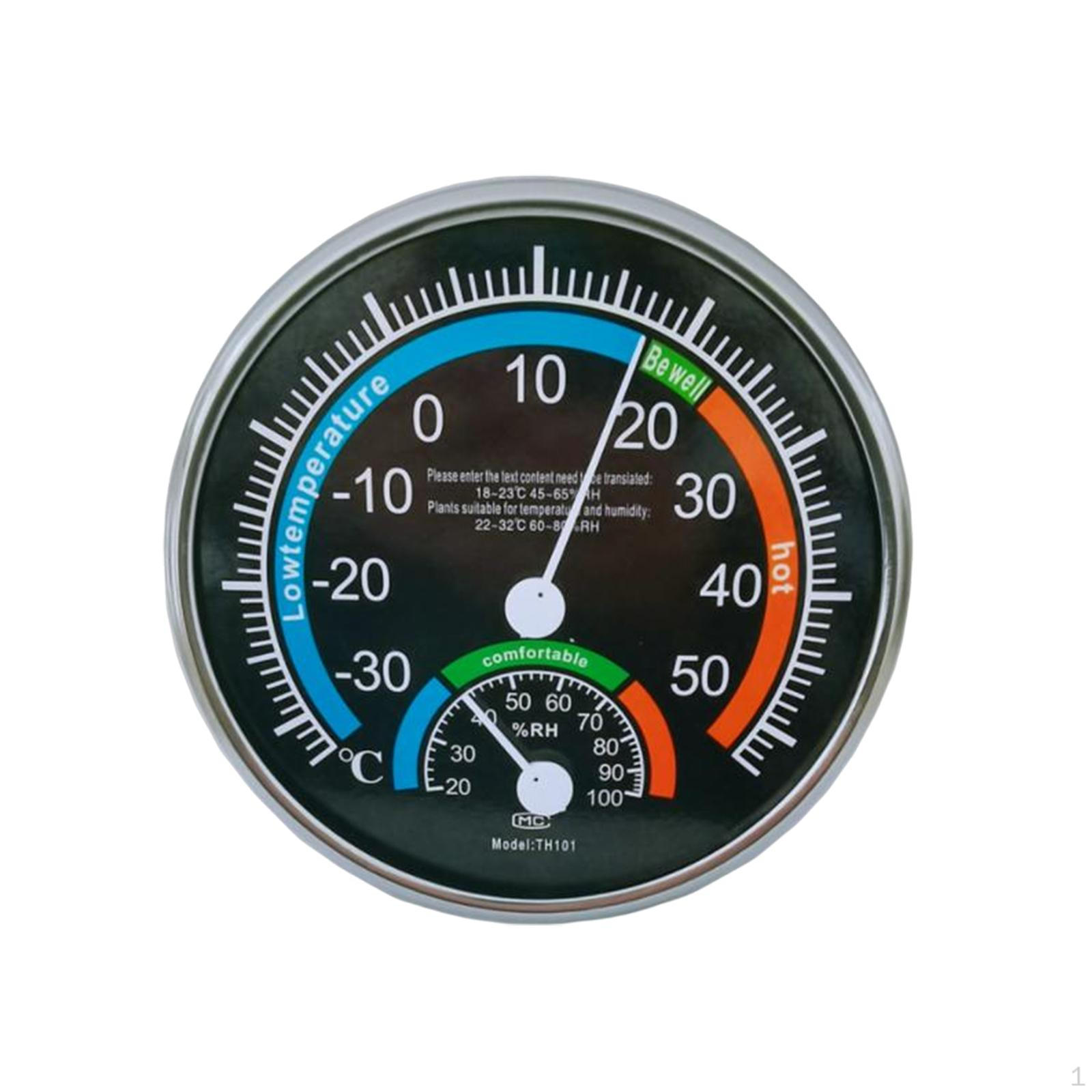 Analog Temperature Humidity Monitor Meter Gauge Room Climate Control Thermometer Hygrometer for Black