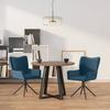 Vidaxl Swivel Dining Chairs, 2 Pcs, Blue, Velvet