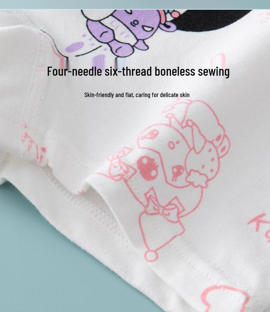 Pure Cotton Cartoon Boxer Briefs for Girls - Toddler to Pre-Teen Sizes