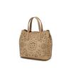 DakS Beige Cowhide Flower Punching Tote Bag S Dcba6e575i2