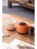 Chinese Style Ceramic Cup Gift Set with Lid and Wooden Handle - Three-Piece Tea Cup with Filter