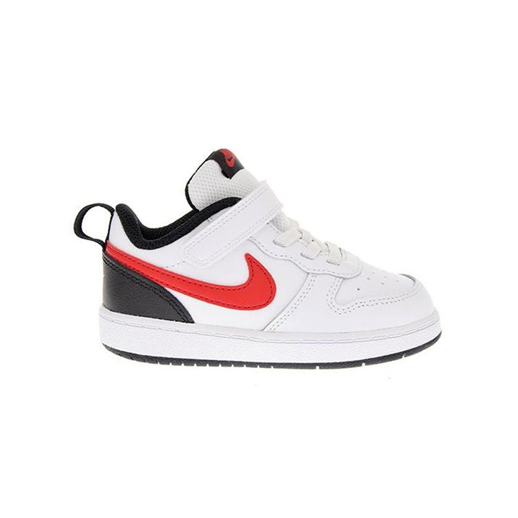 Nike Court Borough Low 2 TD White University Red Baby Sneakers Black BQ5453-110