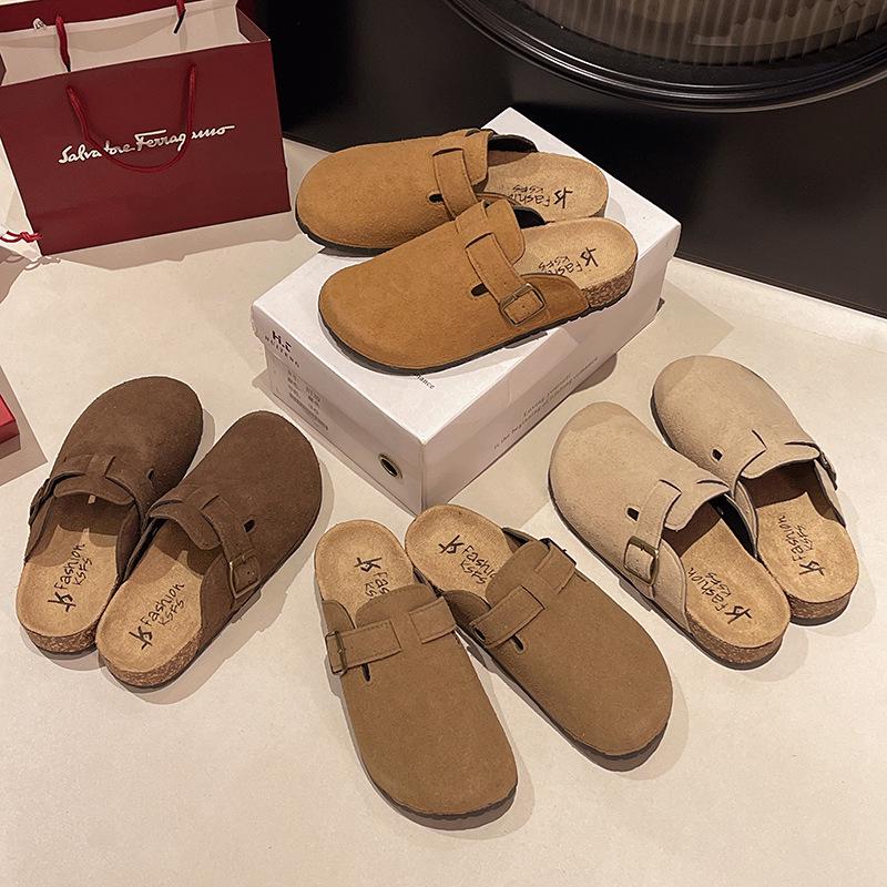 2025 Wszechstronne Unisex Birkenstock Retro Sandały z Korkową Podeszwą z Zakrytymi Palcami, Grubą Podeszwą i Jednym Paskiem