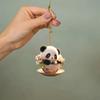 2D Acrylic Car Pendant Cute Panda Swing Auto Rearview Mirror Hanging Ornaments Cartoon Decor Auto Accessories