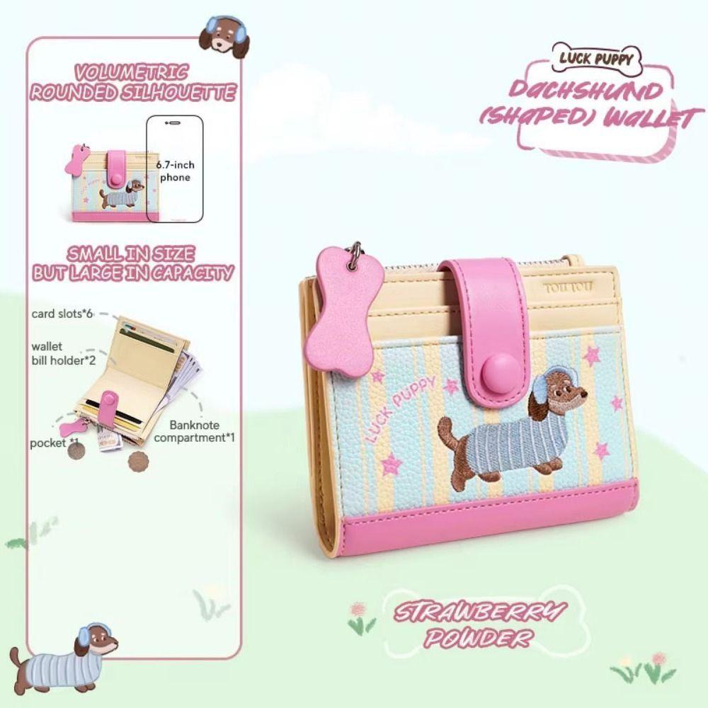 Zipper Cartoon Pu Wallet Dopamine Color Small Item Bag  Female/Girls