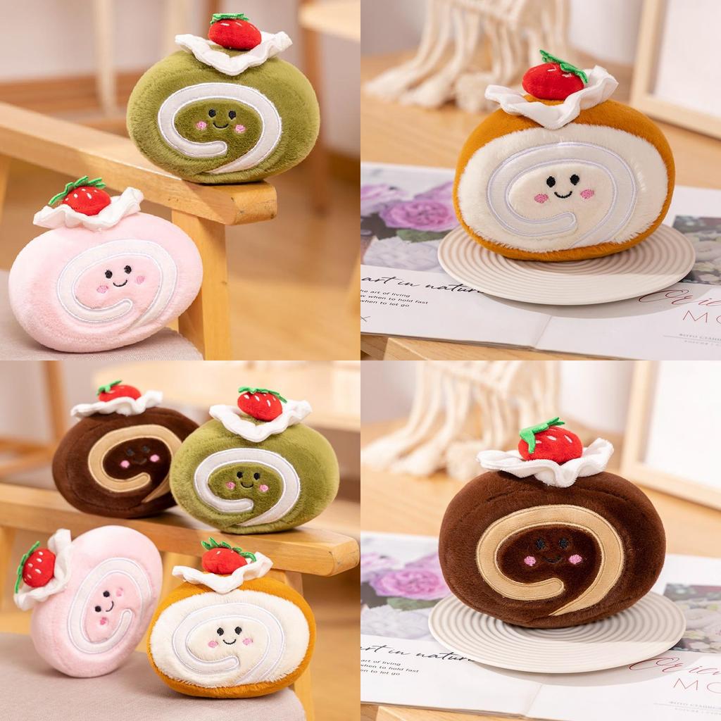 Entzückendes Erdbeer-Biskuitrolle Plüschtier mit weicher Kurzplüsch-Füllung für Mädchen