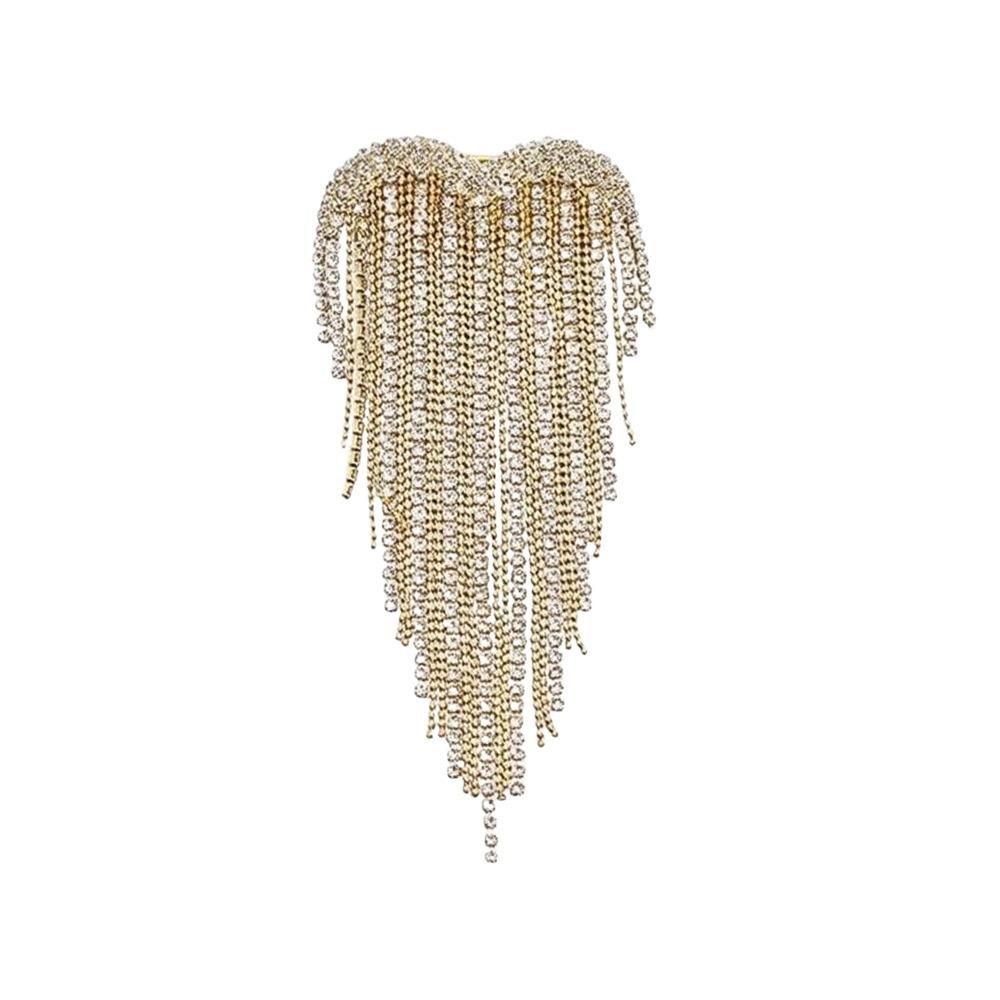 Rhinestone Tassel Brooch Heart Studded Diamond Brooch New Lapel Brooch 1