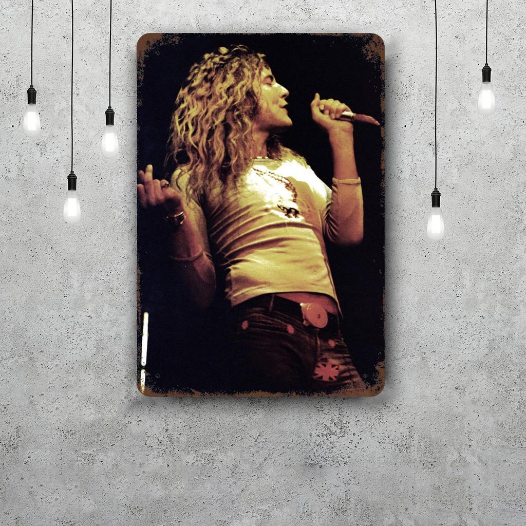 Robert Plant Band Vintage Metal Tin Signs Posters Decor Retro Metal Plaque Wall Art Decor for Garage Bar