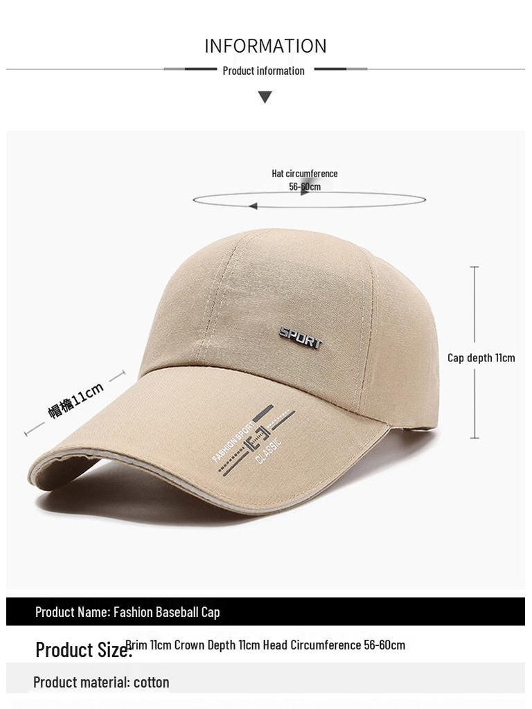 Men's Summer Duckbill Sun Protection Baseball Cap for Fishing