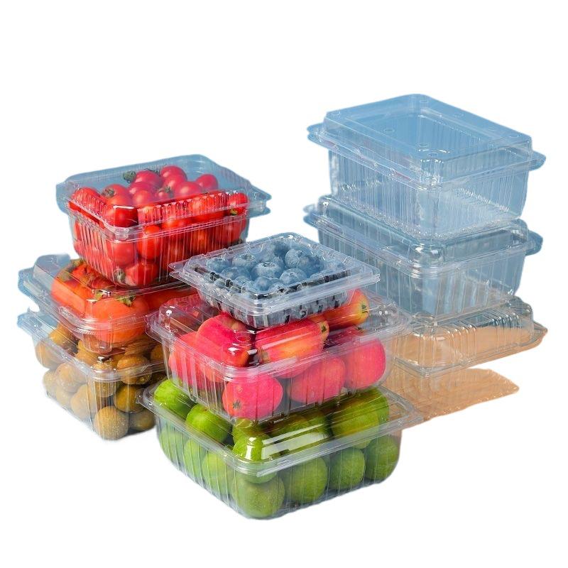 Clear Plastic Disposable Fruit Box with Lid for Strawberries