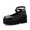 נעלי סטודנטים נערה נעלי LOLITA נעליים אחידות עקב פלטפורמה מעור PU רצועת קרסול נעלי עקב לנשים מרי ג'יינס לקוספליי לנשים