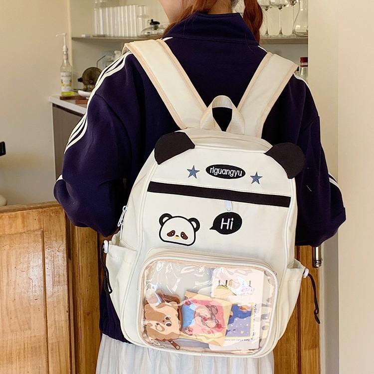 2025 new niche transparent pain bag shoulder school large capacity two-dimensional wind travel backpack