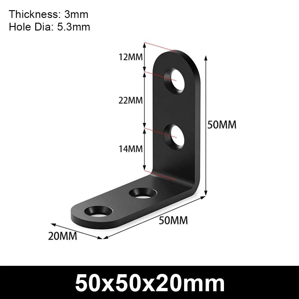 New 1Pcs Durable 90 Degree Angle Bracket Stainless Steel L-shaped Corner Stand Holes Fixed Mending Plate Furniture Hardware