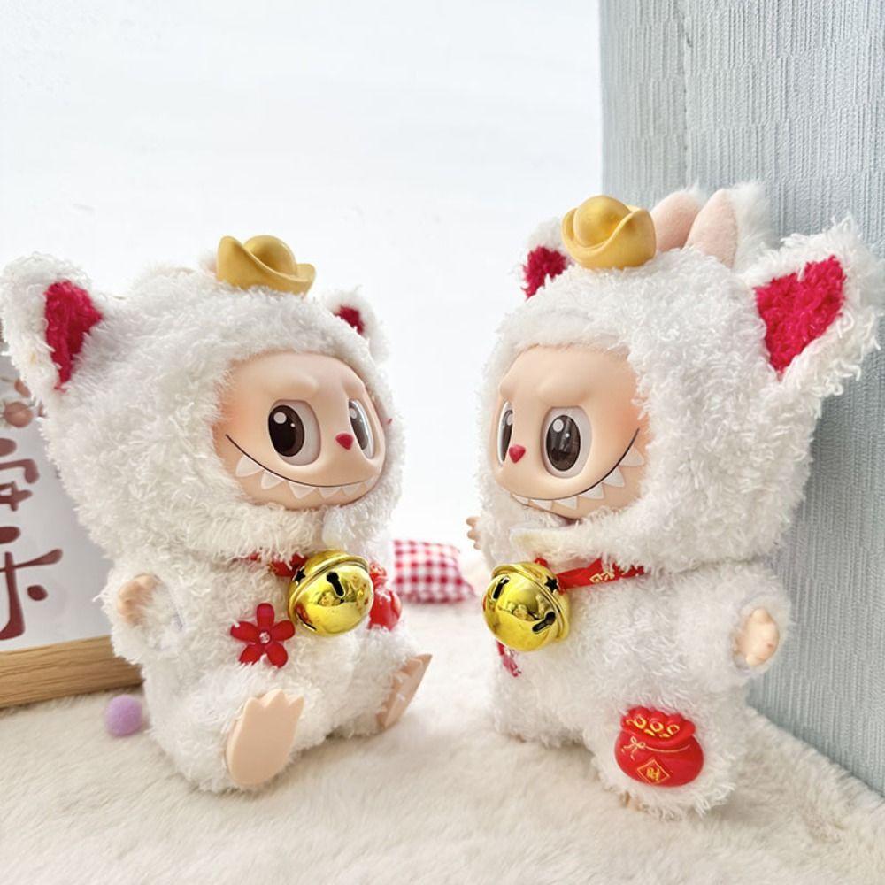 

Flying Bee Style Sitting Labubu Cloth Handmade 17cm Plush Dolls Clothes Cotton Doll Accessories Lucky Cat