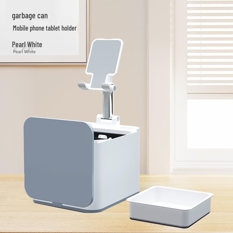Adjustable Desktop Trash Can & Mobile Device Holder