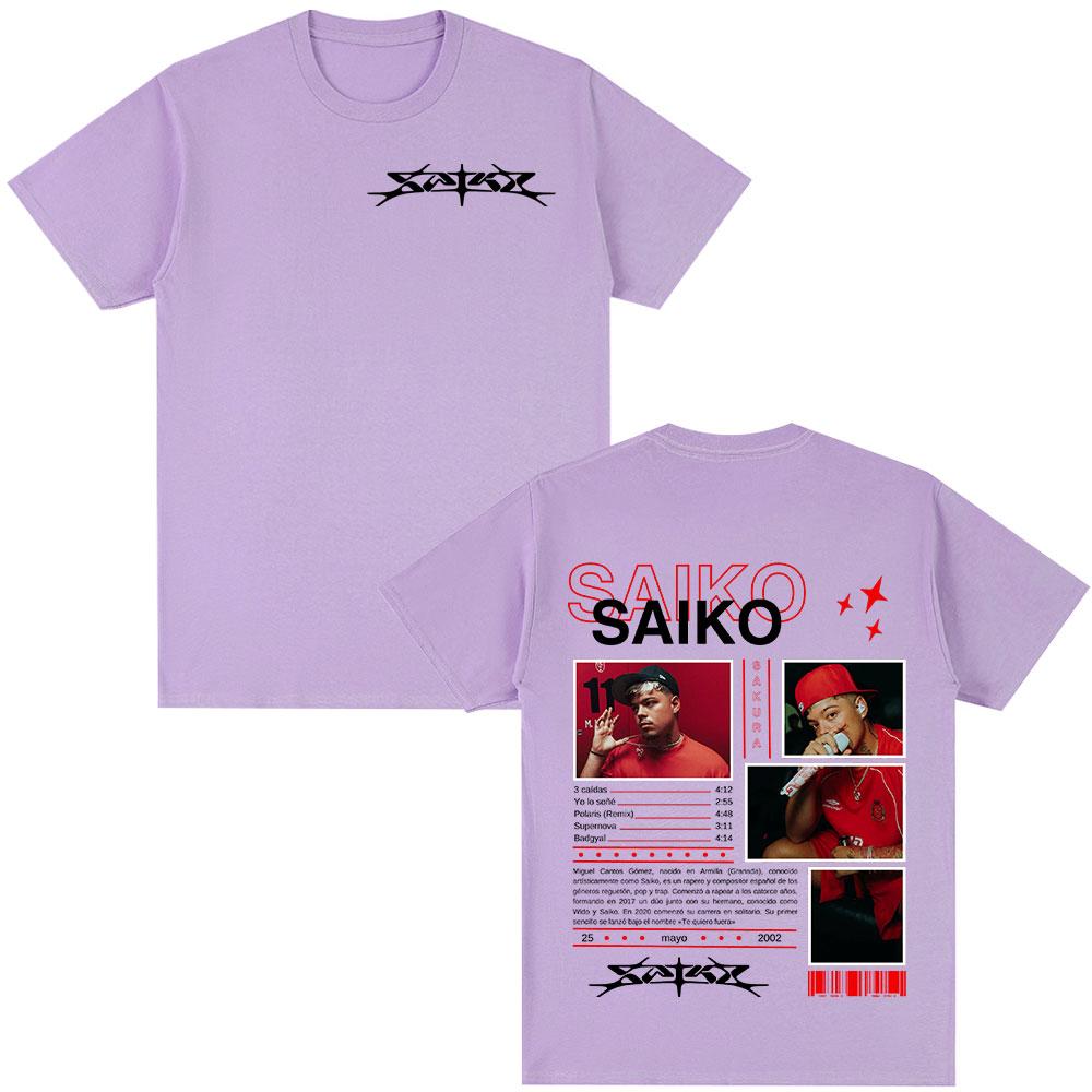 Rapper SAIKO SAKURA Album Merch Tee Shirt Men's Women Fashion Hip Hop T-shirt Casual 100% Cotton Short Sleeves Oversized T Shirt