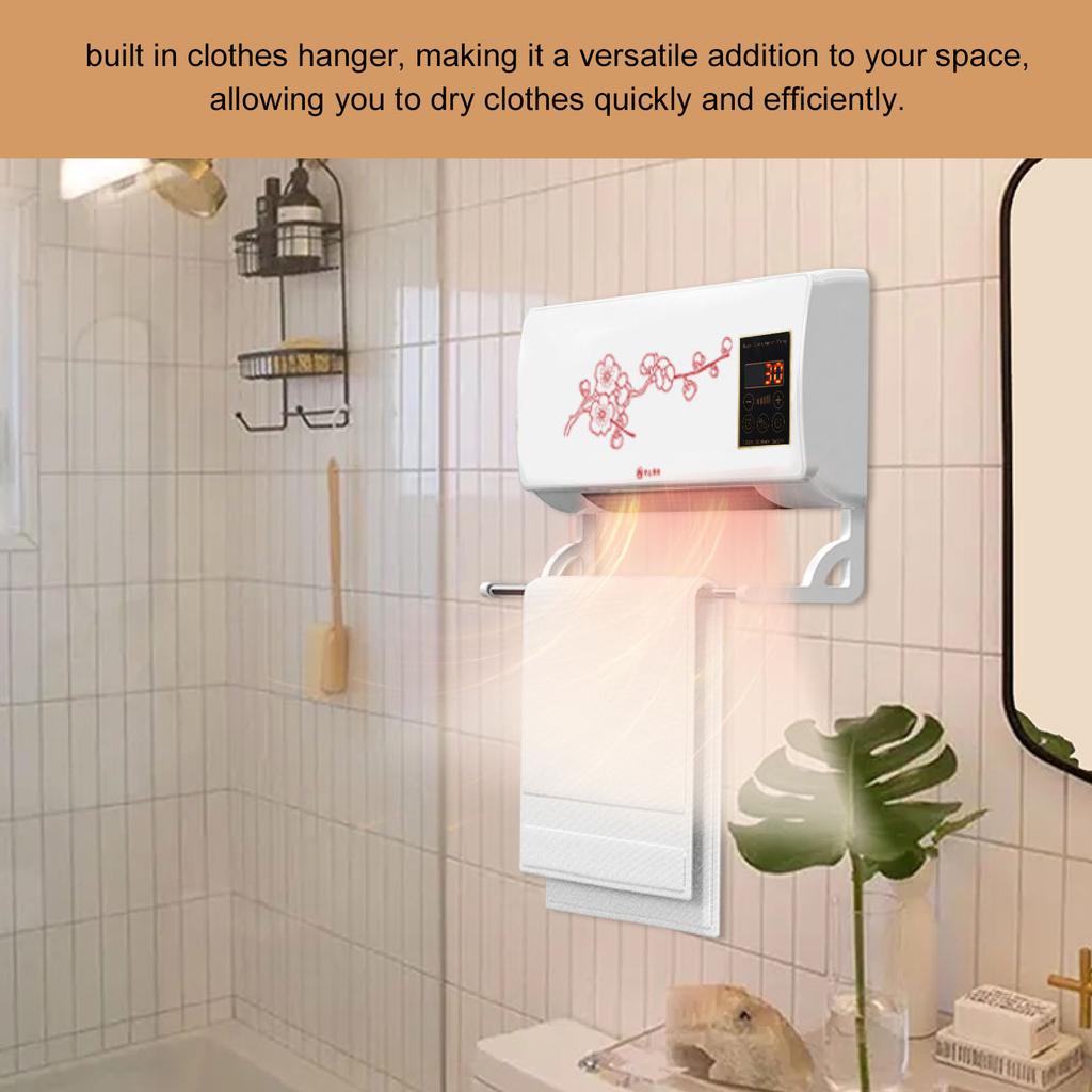 Klimaanlage mit Fernbedienung Wandklimaanlage Geräuscharm Heizlüfter mit Touch-Display Fernbedienung Kleiderbügel